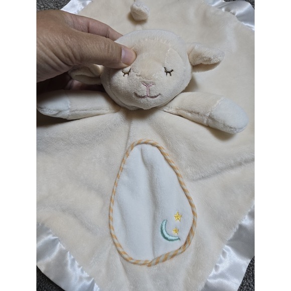 Douglas Baby Lamb Lovey Plush Security Blanket Sheep Satin Trim Cream Clean - Picture 4 of 9